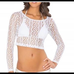 Luli Fama white beach skirt and top white size m/l